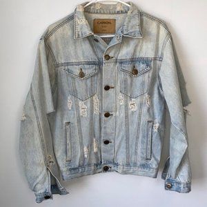 Carbon distressed denim jacket size S light wash
